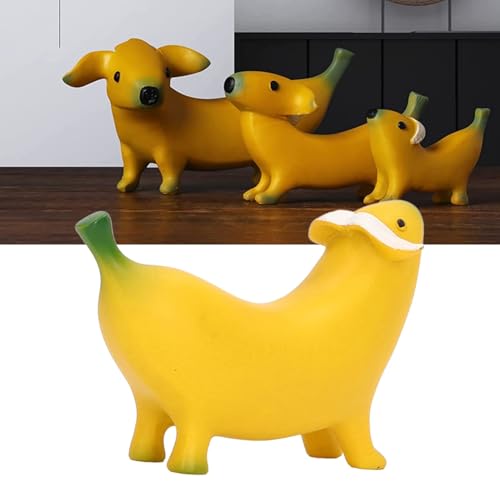 Estatua de perro plátano de resina divertida para jardín