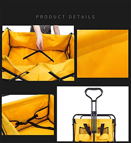 Carro plegable resistente con 4 ruedas, tela impermeable 600D, carrito para jardín y compras miniatura 2