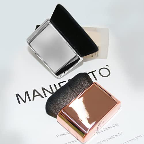 Dpolla Powder Foundation Brush For Liquid Foundation Angled Kabuki Brush Premium Makeup Brush For Flawless Liquid Cream Foundation Bronzer Concealers Setting Mineral Powder Cosmetics Blending Buffing (Rose Golden) #TOP6