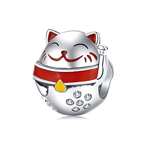 Bracelet argent 925 chat japonais antiallergique maille robuste 3mm