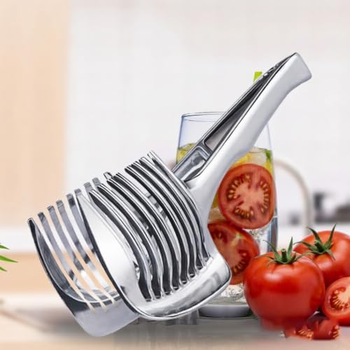 Aluminum Alloy Handheld Tomato Slicer Fruit Veggie Tongs Kitchen Tool image 4