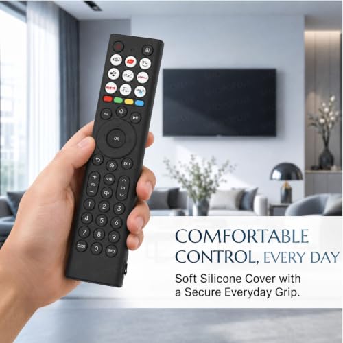 Image of Shopoflux Silicone TV Remote Cover Compatible with Hisense Smart TV Remote [Remote NOT Included] (Black)