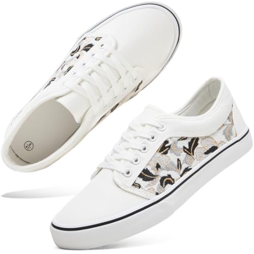 Image of yageyan Men's Low Top Canvas Walking Shoes Lace-up Fashion Sneakers Casual
