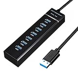 【Indicateur lumineux】: avec un voyant lumineux, ce hub USB à 7 ports permet une utilisation visible, il est facile de remarquer l'état d'utilisation de vos appareils.