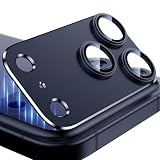 Esanik 【2枚セット】 iPhone 17 Pro用 カメラフィルム アルミ合金製 カメラ保護 レンズカバー レンズ保護 強化ガラス 耐衝撃 擦り傷防止 3レンズ保護 露出オーバー防止 レンズ保護フィルム アイフォン17プロ対応 ディープブルー