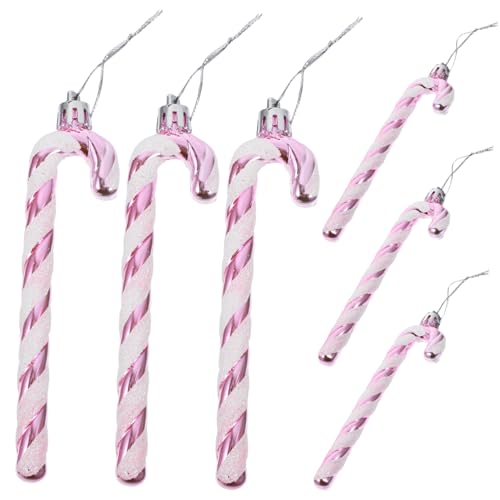 Weihnachtsdeko American Style 24 HAWILLOSCH 6 Stücke Baum Dekorationen Kunststoff Candy Cane Ornamente...