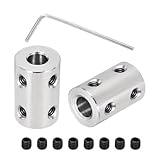 MECCANIXITY Rigid Screw Coupling 6mm to 7mm Shaft Coupler Connectors L22mm x D14mm Steel Joint Connectors Rigid Coupling Set for 3D Printers DIY Encoder with 24 Screw & Hex Wrench, 6 Pcs