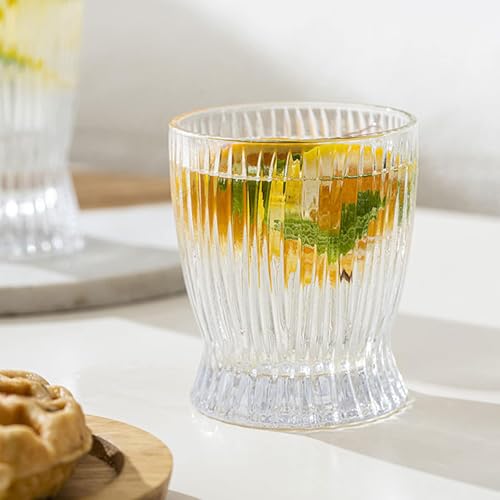 Image of Premium 300 ML Water & Juice Drinking Glasses Set of 6 Vintage Glassware Set for Juice, Cocktail, Mocktail,Whisky All Beverages Everyday Uses for Gift (6, MT-16)