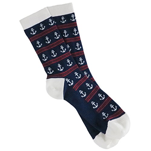 vangobeauty Men Dress Socks Anchor Mid Calf Wedding Socks One Size Fit Most Made In USA2