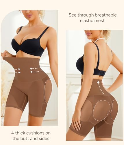 Image of Irisnaya Women Shapewear Control Panties Body Shaper Butt Lifter Padded Hip Enhancer Seamless Underwear Hi- Waist Short