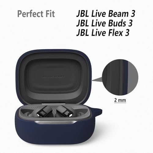 Image of Hamper Case Cover Compatible with JBL Live Beam 3 | Live Flex 3 | Live Buds 3 (Blue)