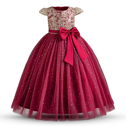Image of TTYAOVO Girls Pageant Princess Flower Dress Kids Prom Puffy Ball Gowns