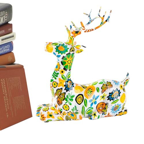 Decoración de mesa de animales, escultura de ciervo, figura rústica de ciervo, decoración de interior y hogar, suministros de fiestas para entrada de casas de granja