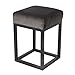 Damiware Brucy Tabouret bas – Hauteur d'assise 50 cm – Tabouret de salle à manger – Tabouret décoratif – Meubles d'accentuation – Multifonctionnel – Industriel – Vintage (Velours Gris)