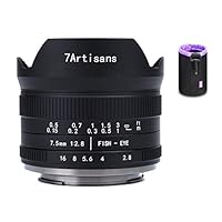 7artisans 7.5mm F2.8 II V2.0 APS-C Format Fisheye Lens with 190° Angle of View Compatible with Sony Emount Cameras with Protective Lens Cap, Lens Hood and Carrying Bag