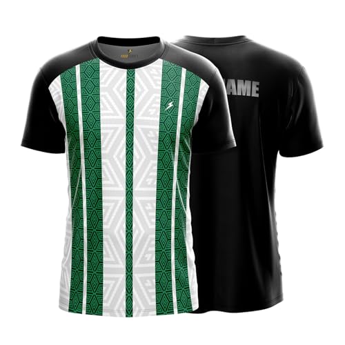 Image of YOURJERSEY Custom Sports Jersey for Men Personalised Cricket /Football /Badminton T-Shirt Customise Name, Dry-Fit Fabric Sizes 2Y-4XL Custom T-Shirt