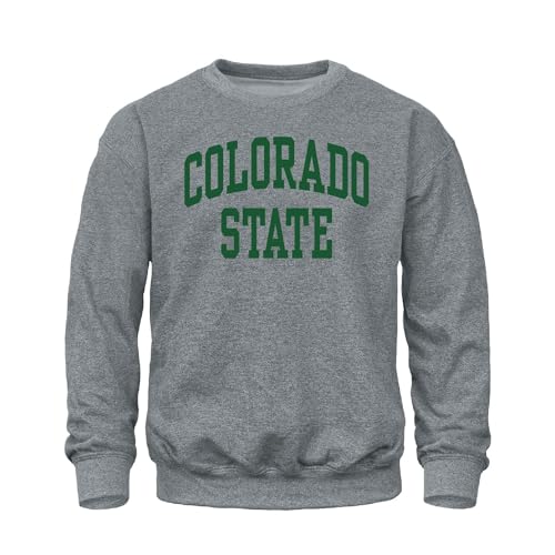 Barnesmith Colorado State University CSU Rams Adult Unisex Crewneck Sweatshirt Classic Charcoal Grey Large