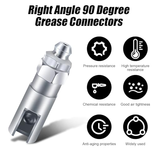 Fettkupplung mit 1/8 Zoll NPT Gewinde Rechtwinklige 90 Grad Fettkupplung Passt für Landwirtschaftliche LKW-Auto-Industrienutzung leckagefreie Dichtung Fettpresse Mundstück