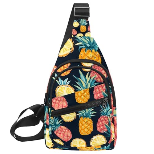 Mochila cruzada pequeña ergonómica y cómoda bandolera deportiva multicolor con piñas