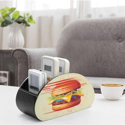 Organiseur de télécommande en cuir PU à 5 compartiments pour bureau