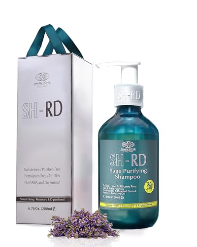 SH-RD Sage Purifying Shampoo for Oily Scalp | Deep Cleansing, Rebalancing, Hydrating Scalp Shampoo for Dandruff | for Flat Hair & All Hair Types | Sulfate-, Silicone-Free, Oil Control - 6.76oz/200ml