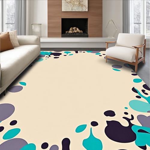 Design&I Low Pile Flatwoven Area Rug 8x10, Dreamy Watercolor Splash