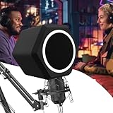 Microphone Isolation Ball, with Upgraded Durable Dual Layered Pop Filter, Perfect Studio Recording Companion Greatly Reducing Reflections, Hissings, Plosives, Wind Interference, Breathing Sounds…