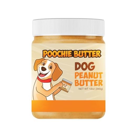 Poochie Butter Natural Dog Peanut Butter - Made in USA Healthy, Creamy Peanut Butter Spread for Lick Mats & Food Toppers - Dry-Roasted Peanuts Non-GMO No Sugar Added Dog Treats - 12 Oz (Pack of 1)