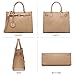 Dasein Women Satchel Purses Handbags Belted Top-handle Work Tote Shoulder Bags with Long Strap (Beige)