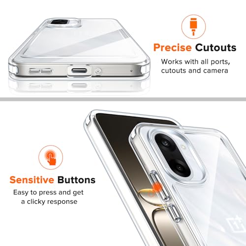 ivoler Etui Anti-Yellow do Oneplus Nord CE 5 5G z 2 częściami ze szkła hartowanego, [ochrona wojskowa] Ochronna obudowa odporna na wstrząsy odporna na zarysowania przezroczysta obudowa zderzaka