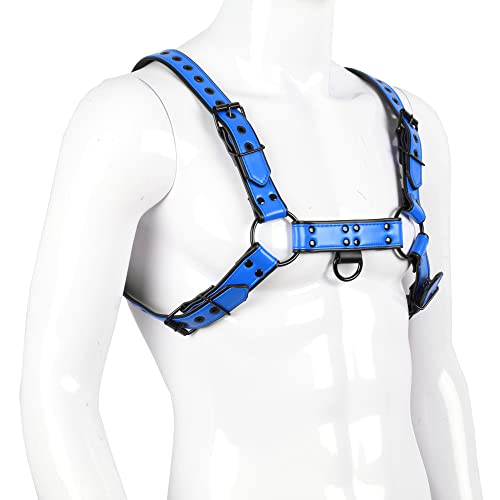 Harness for Man Adjustable Leather Harness Body Chest Black Rivets Harness Punk Belt Clubwear Costume3