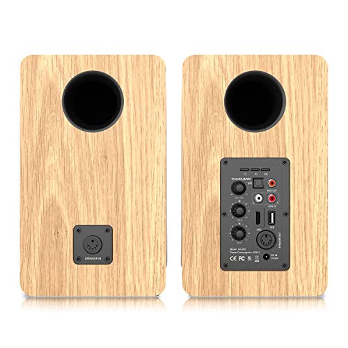 VULKKANO A5 Arc Enceintes Monitoring Active avec Woofer 5.25″, Bluetooth 5.0, HDMI Arc, Optique, RCA, USB, Sortie Subwoofer, Haut Parleur de TV au Design Élégant, Couleur Marron - Les Beatles, Paul McCartney, John Lennon, RIngo Starr, George Harrison VULKKANO A5 Arc Enceintes Monitoring Active avec Woofer 5.25", Bluetooth 5.0, HDMI Arc, Optique, RCA, USB, Sortie Subwoofer, Haut Parleur de TV au Design Élégant, Couleur Marron – Image 3