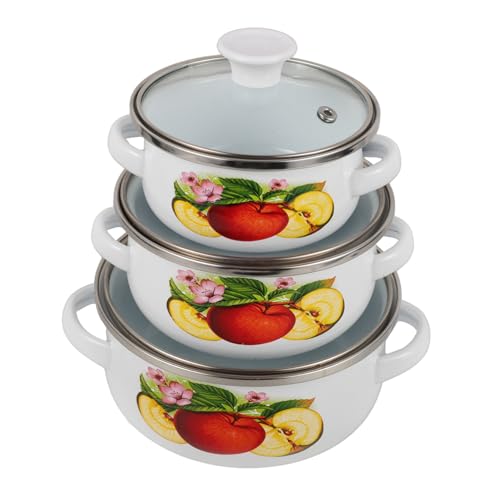 Casserole rétro émaillée fleurie UKCOCO pour sublimer vos soupes faites maison
