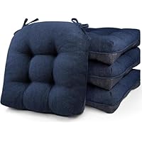 Set Di 4 Cuscini per Sedie Da Pranzo, in Memory Foam, Con Laccetti E
