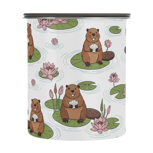 Contenedor para café de acero inoxidable con tapa hermética 900 ml