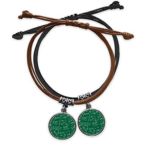 Bracelet mathématiques en cuir double DIYthinker vert, finition soignée pour amoureux