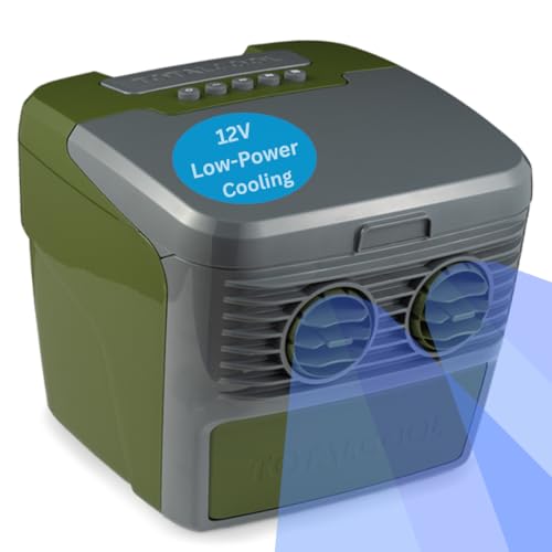 TOTALCOOL 3000 VERDE CAMUFFARE - RAFFREDDATORE PORTATILE EVAPORATIVO 12V / 24V / AC - ROULOTTE - CAMPER - NAUTICA