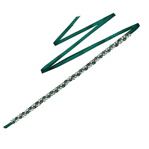 CochOn Multiple Styles Green Belt with Diamonds Bridal Wedding Accessories Emerald Rhinestone Women's Evening Girdles Sash