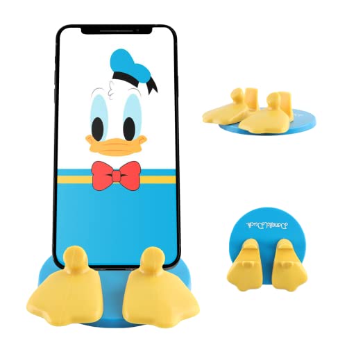 Disney Donald Duck Feet Cell Phone Holder with Bonus Decal Sticker- Cell Phone Stand for Desk Home/Office-Universal Desk Phone Stand Compatible with Android/ iPhone and More- Blue Donald Decal