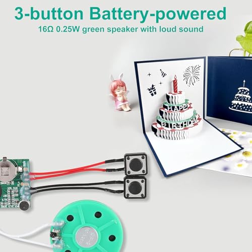 DIY Voice GrußKartenmodul, 4 Minuten Grußkarte, Beschreibbarer Sprachchip Musik Soundchip Modul Musikalische Aufzeichnung Ihrer eigenen Grußkarte für DIY-Audiokarten Geschenke