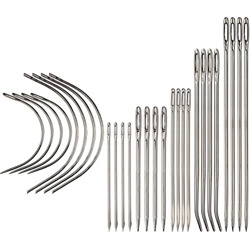 28 Pcs Leather Sewing Needles, Heavy Duty Household Hand Sewing Needles for Upholstery, Leather, Carpet, Canvas Repair