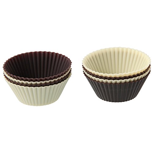 Fackelmann Pirottini In Silicone Per Cioccolatini, 8 Pezzi, Resistenti Fino A 230 Gradi, Crema/Cioccolato