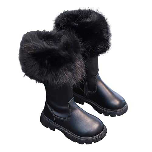 IWIHMIV Toddler Girls Riding Boots Side Zipper Thick Soled Long Boots Casual Non Slip Leather High Booties2