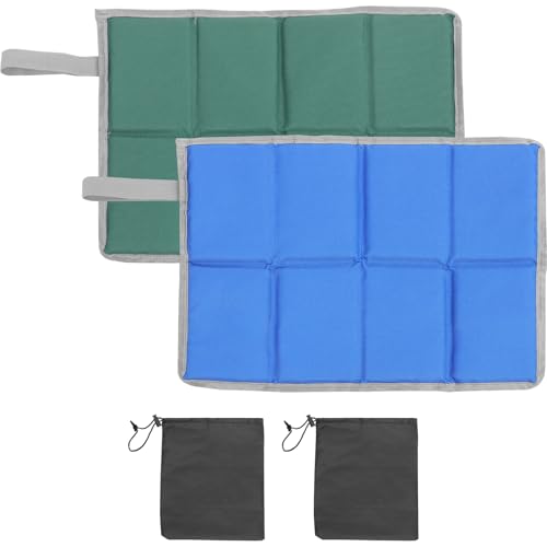 SAFIGLE 2セット 折りたたみ式アウトドア座団 軽量厚手オックスフォード 珍珠棉 防潮ピクニッククッション キャンプ用コンパクト携帯座面パ