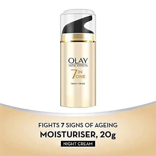 Image of Olay Total Effects Night Cream | Fights 7 Signs of Ageing | With Niacinamide and Green Tea Extracts | Normal, Oily, Dry, Combination Skin | 20g