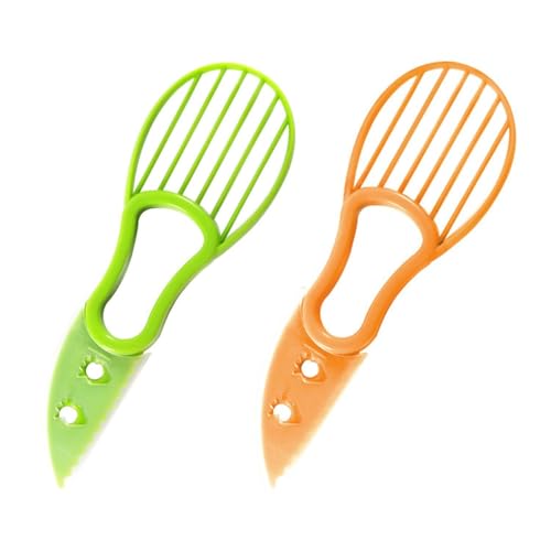 2 Stück Avocadoschneider, Avocadoschneider, Multifunktionaler Obstschneider, Einfacher Einfarbiger Schneider, Avocadoschneider, Küchenhelfer