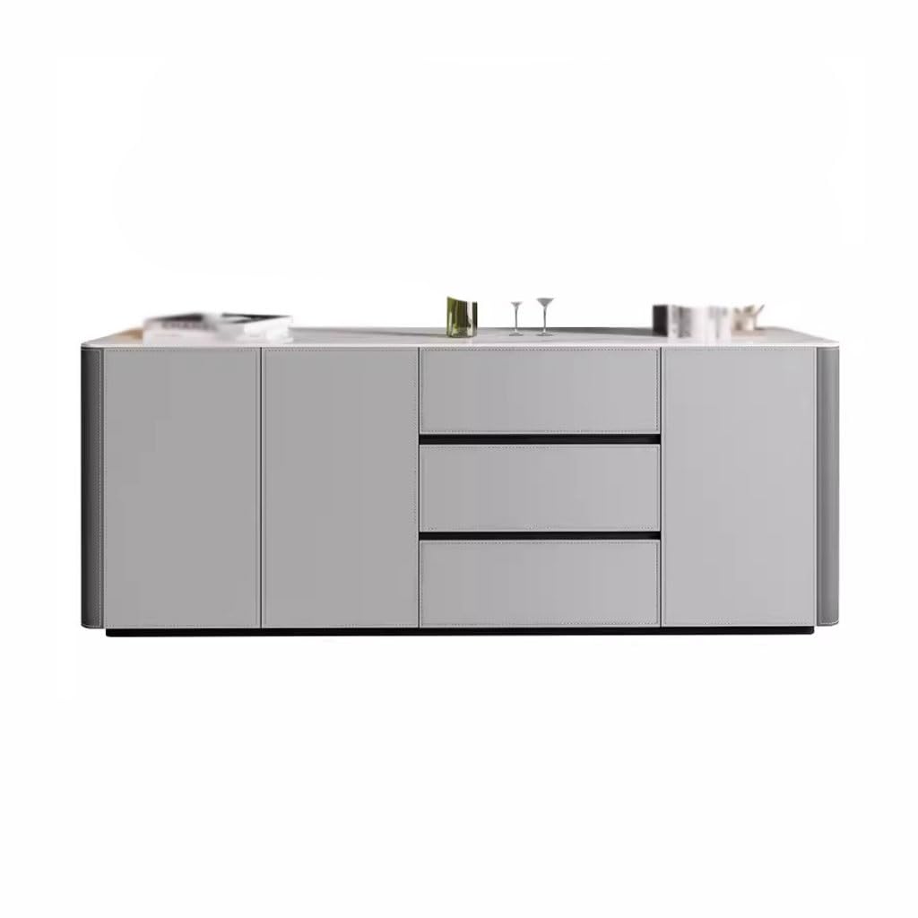 EXTRATIME Sideboard Multifunctional Sideboard Dining Room Storage Cabinet Living Room Leather TV Cabinet Marble Slate Entrance Cabinet Buffet Cabinet (Color : 160 * 40 * 80cm)