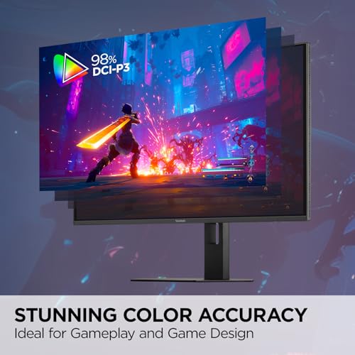Image of ViewSonic VX2738-2K-OLED 27 Inch 1440p Gaming Monitor, OLED Display with 240Hz and 0.03ms for Smooth Gameplay, FreeSync Premium, Eye Care Technology, Advanced Ergonomics, HDMI, and DisplayPort