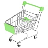 Hohopeti Mini Carrito de Compras Miniatura de Verde Decorativo y Funcional para Almacenamiento Oficina Cocina y Dormitorio para Guardar y Pequeños Objetos