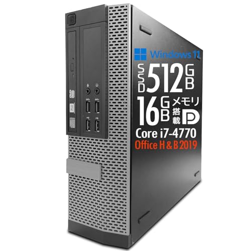 �y�����ςݕi�z�f�X�N�g�b�vPC �f�� 9020/Win11 Pro/��4���� Core i7-4770(4�R�A/8�X���b�h)/SSD512GB/������16GB/DVD�}���`/MS Office H&B 2019/DP×2/VGA